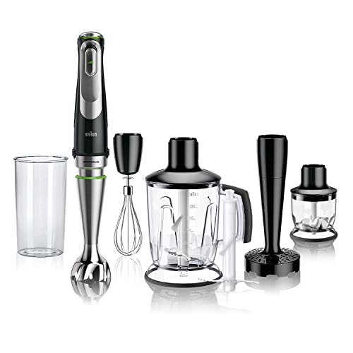 Braun MultiQuick 9 MQ 9147X Stabmixer – Pürierstab mit Active PowerDrive Technologie und 5 Zubehörteilen zum Zerkleinern,Stampfen, Rühren, Mixen und Eis-Crushen, 1200 Watt, schwarz/Edelstahl von Braun Household