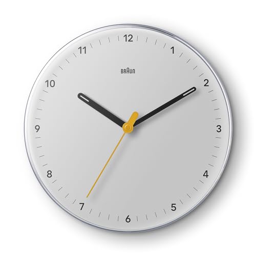 Braun Klassische analoge Wanduhr geräuschlosem Quarzwerk, gut ablesbar, 23 cm Durchmesser in Weiß, Modell BC26W. Braun Klassische analoge Wanduhr geräuschlosem Quarzwerk, gut ablesbar, 23 cm Durchmesser in Weiß, Modell BC26W. von Braun