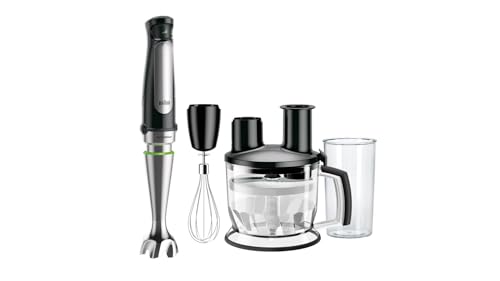 Braun MultiQuick 7 MQ 7075X Stabmixer - Pürierstab mit abnehmbarem edelstahl Mixfuß mit ActiveBlade Technologie zum Pürieren der härtesten Zutaten, inkl. 3-teiliges Zubehör Set, 1000 Watt, schwarz von Braun Household