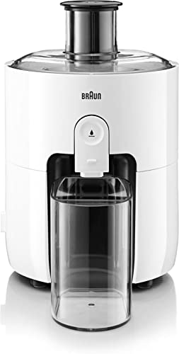 Braun Household PurEase Entsafter SJ 3100 WH – Juicer für selbstgemachte Säfte, Großer Einfüllschacht für ganze Früchte, mit ColdXtract Technologie zum Erhalt der Vitamine, 500 Watt, Weiß von Braun Household