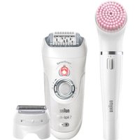 Braun Silk-épil 7 SensoSmart 7/875 Beauty Set - Epiliergerät - Weiß/Silber - mit Gesichtsreinigungsbürste von Braun