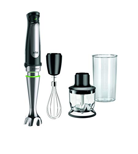 Braun Stabmixer MultiQuick 7 MQ 7025X - Elektrischer Stabmixer mit stufenlose Geschwindigkeitseinstellung, 3-teiliges Zubehör-Set, 1000 Watt, Schwarz von Braun
