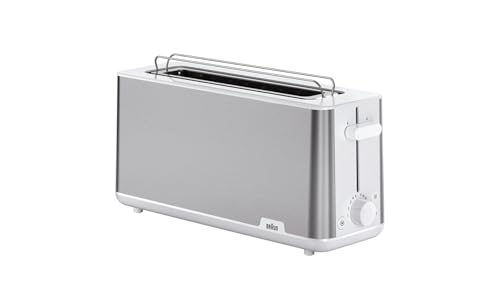 Braun Toaster PurShine HT 1610 WH, 25cm Brot Schlitz, 8 Bräunungsgrade, Aufwärm- & Auftaufunktion, Brötchenaufsatz, Krümelfach, 1030W, Weiß Braun Toaster PurShine HT 1610 WH, 25cm Brot Schlitz, 8 Bräunungsgrade, Aufwärm- & Auftaufunktion, Brötchenaufsatz, Krümelfach, 1030W, Weiß von Braun