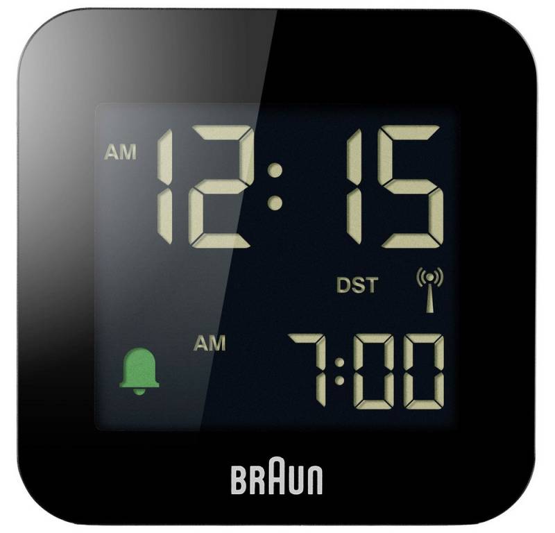 Braun Wecker Braun BC08B-DCF Funk Wecker Schwarz negatives Display von Braun