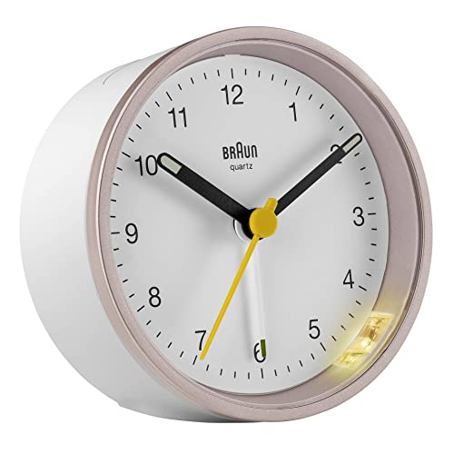 Braun klassischer analoger Quarzwecker in Pink-Weiß/Schlummerfunktion & Lichtfunktion/ruhiges Präzisions-Quarzuhrwerk/leuchtende Zeiger/Crescendo-Alarm/Modell BC12PW Braun klassischer analoger Quarzwecker in Pink-Weiß/Schlummerfunktion & Lichtfunktion/ruhiges Präzisions-Quarzuhrwerk/leuchtende Zeiger/Crescendo-Alarm/Modell BC12PW von Braun