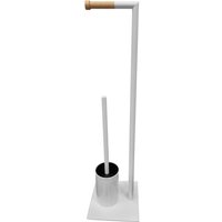 WC-Standgarnitur weiß braun Metall WC-Standgarnitur weiß braun Metall von Pocoline