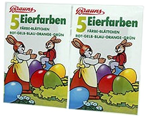 Brauns 50 Färbeplättchen für Ostereier, Heißfärben, Eierfarben, 10 x 5 Farben f. Ostern von Brauns