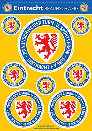 Eintracht Braunschweig Aufkleberbogen A5 - Logo - 9er Set Aufkleber Sticker BTSV - Plus Lesezeichen Wir lieben Fußball von Braunschweig BTSV