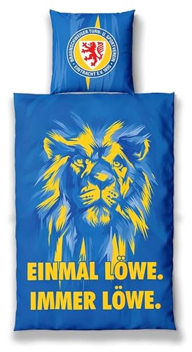 Eintracht Braunschweig Bettwäsche - Einmal Löwe. Immer Löwe - 2-teilig im Jutebeutel BTSV - Plus Lesezeichen Wir lieben Fußball von Braunschweig BTSV