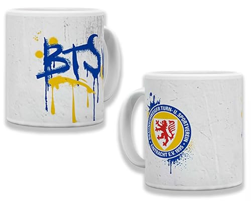 Eintracht Braunschweig Tasse - Graffiti - Kaffeetasse BTSV Mug - Plus Lesezeichen Wir lieben Fußball von Braunschweig BTSV