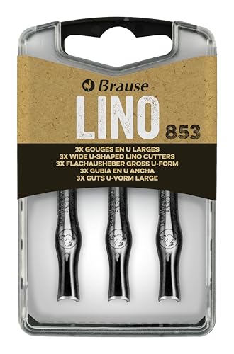 Brause 300853B - Blisterbox mit 3 großen Flachaushebern in U-Form (Nr 853), geeignet für Linoldruck und Gravieren, 1 Box von Brause