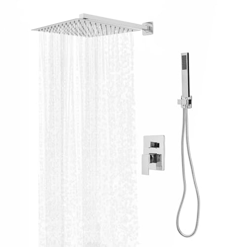 Duschsystem Unterputz, Duschsystem Unterputz mit 30x30cm Regendusche, Duscharmatur Unterputz Komplettset mit Silber, Duschamaturenset mit Regenduschkopf und Handbrause Duschsystem Unterputz, Duschsystem Unterputz mit 30x30cm Regendusche, Duscharmatur Unterputz Komplettset mit Silber, Duschamaturenset mit Regenduschkopf und Handbrause von BraveeFly