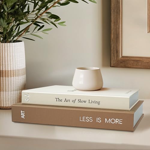 Minimalistische Dekobücher, 2er Set, braun von Braveriky