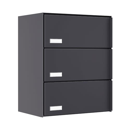 Bravios Briefkasten, Design Wandbriefkasten Oslo for Three in Anthrazit von Bravios