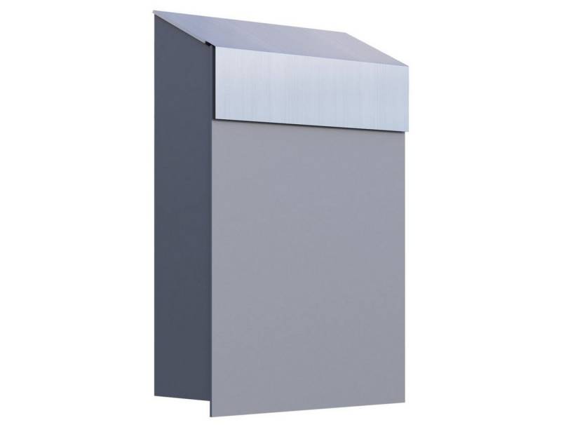 Bravios Briefkasten Briefkasten Baby Box Grau Metallic mit Edelstahlk von Bravios