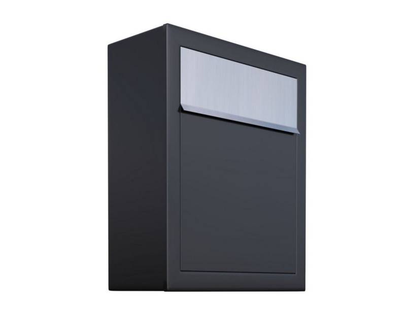 Bravios Briefkasten Briefkasten Base Schwarz mit Edelstahlklappe Bravios Briefkasten Briefkasten Base Schwarz mit Edelstahlklappe von Bravios