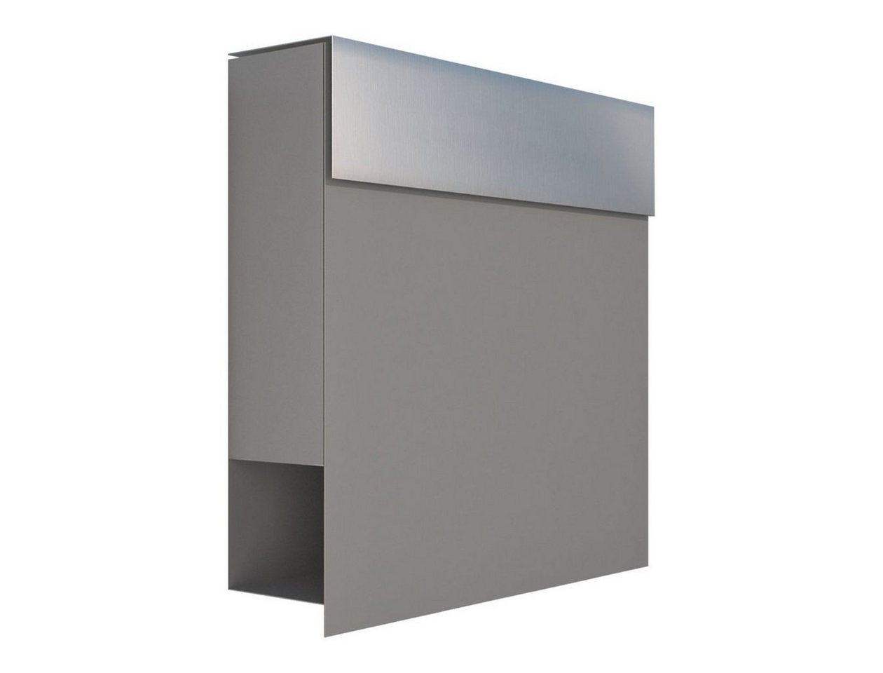 Bravios Briefkasten Briefkasten Manhattan Grau Metallic mit Edelstahl von Bravios