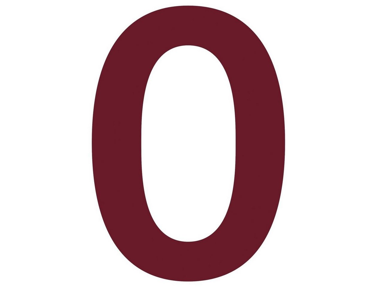 Bravios Briefkasten Hausnummer ''0'' Rot von Bravios