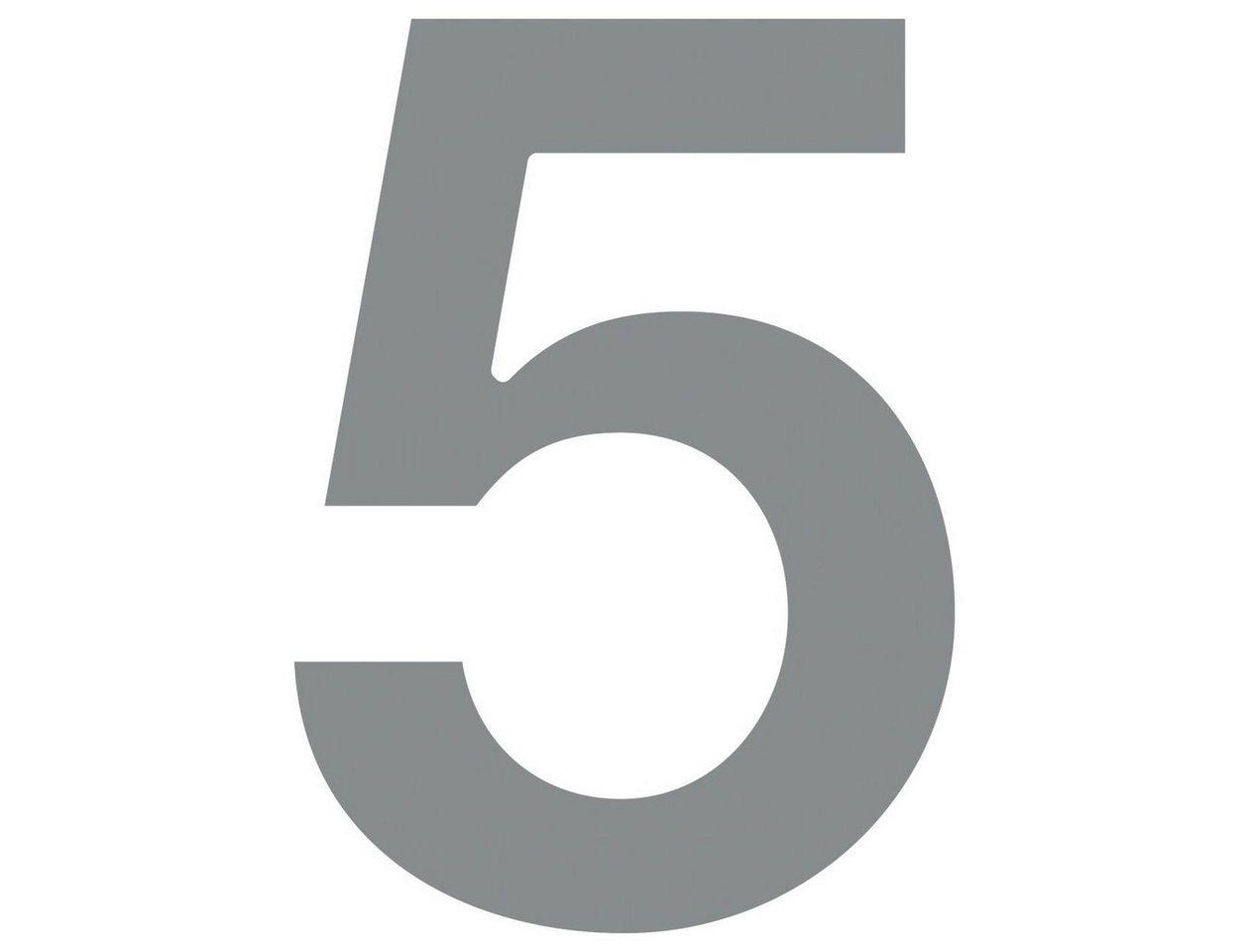 Bravios Briefkasten Hausnummer ''5'' Grau Metallic von Bravios