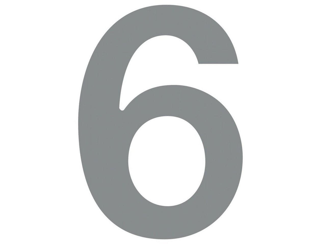Bravios Briefkasten Hausnummer ''6'' Grau Metallic von Bravios