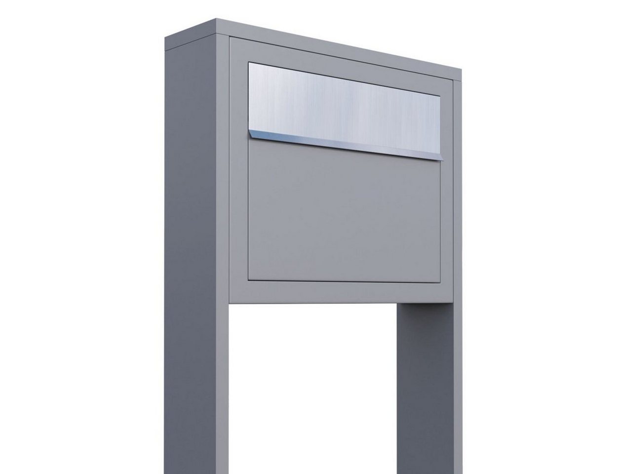 Bravios Briefkasten Standbriefkasten Elegance Grau Metallic mit Edels von Bravios