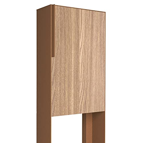 Briefkasten, Design Standbriefkasten Faro in Rost mit Holzdekor-Front - Bravios von Bravios