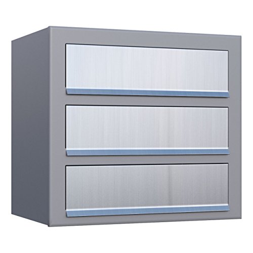 Briefkasten Design Wandbriefkasten Cube for Three Grau Metallic/Edelstahl - Bravios von Bravios