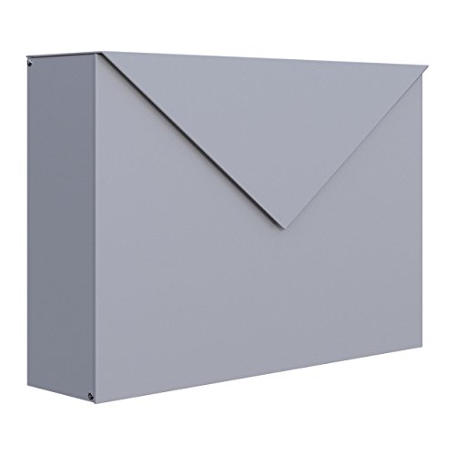 Briefkasten Design Wandbriefkasten Letter Grau Metallic - Bravios von Bravios