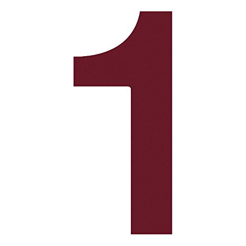 Hausnummer 1, Design Hausnummer aus Edelstahl in Rot von Bravios