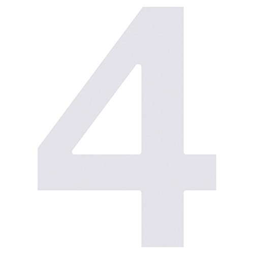 Hausnummer 4, Design Hausnummer aus Edelstahl in Weiß von Bravios