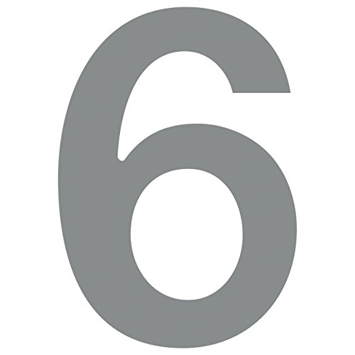 Hausnummer 6, Design Hausnummer aus Edelstahl in Grau Metallic von Bravios