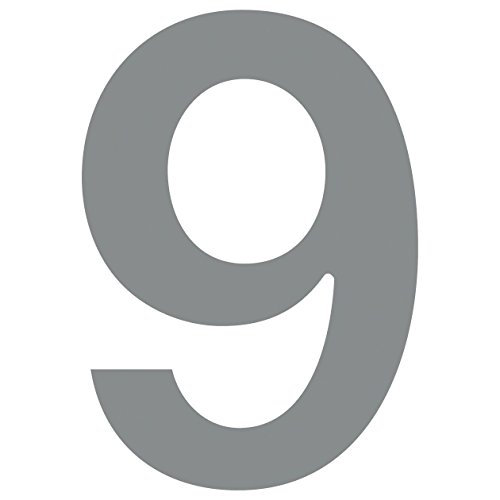 Hausnummer 9, Design Hausnummer aus Edelstahl in Grau Metallic von Bravios