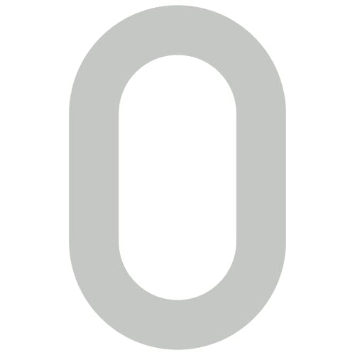 Selbstklebende Hausnummer "0" - 76 mm, für glatte Oberflächen aus Acryl in Grau von Bravios
