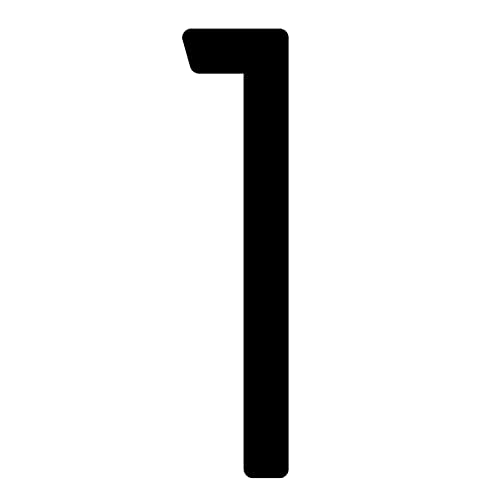 Selbstklebende Hausnummer "1" - 152 mm, für glatte Oberflächen aus Acryl in Schwarz von Bravios