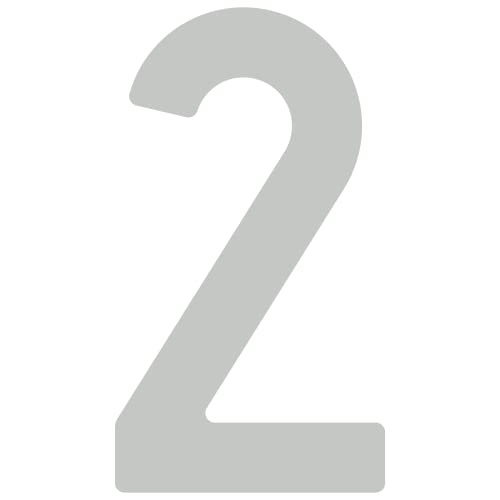 Selbstklebende Hausnummer "2" - 76 mm, für glatte Oberflächen aus Acryl in Grau von Bravios