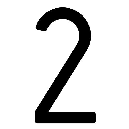 Selbstklebende Hausnummer "2" - 200 mm, für glatte Oberflächen in Schwarz Selbstklebende Hausnummer "2" - 200 mm, für glatte Oberflächen in Schwarz von Bravios