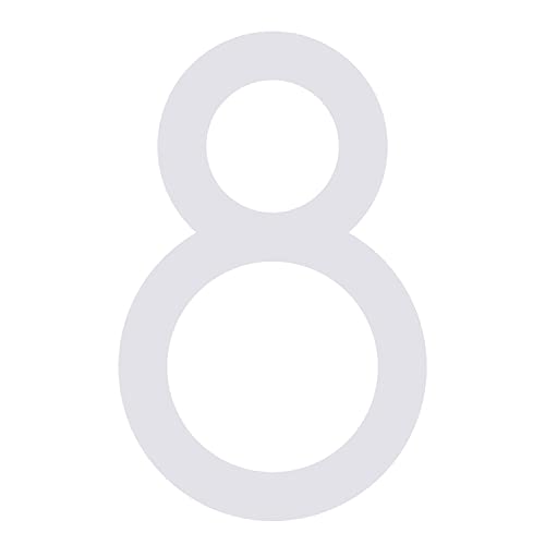 Selbstklebende Hausnummer "8" - 152 mm, für glatte Oberflächen aus Acryl in Weiss von Bravios