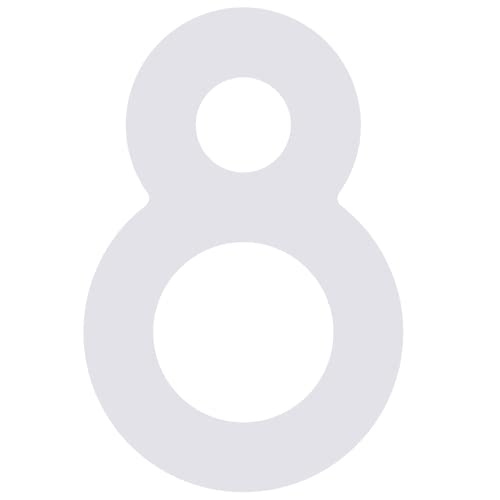 Selbstklebende Hausnummer "8" - 76 mm, für glatte Oberflächen aus Acryl in Weiß von Bravios