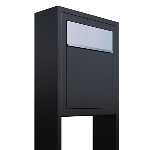 Standbriefkasten, Design Briefkasten Base Stand Schwarz/Edelstahl - Bravios Standbriefkasten, Design Briefkasten Base Stand Schwarz/Edelstahl - Bravios von Bravios