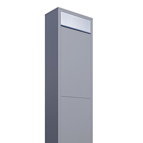 Standbriefkasten, Design Briefkasten Big Box Grau Metallic/Edelstahl - Bravios von Bravios