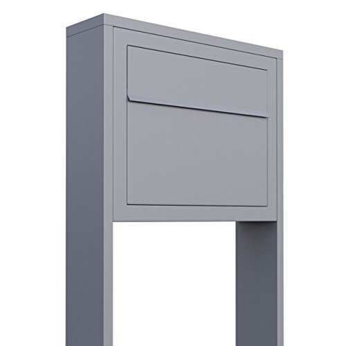 Standbriefkasten, Design Briefkasten Elegance Stand in Grau Metallic von Bravios