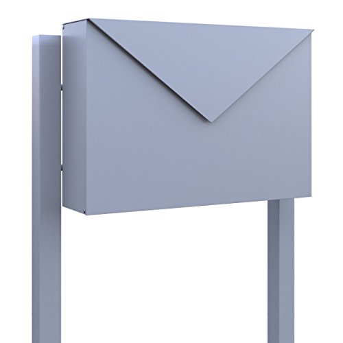 Standbriefkasten, Design Briefkasten Letter Grau Metallic - Bravios von Bravios