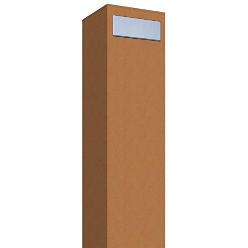 Standbriefkasten, Design Briefkasten Monolith Rost/Edelstahl - Bravios von Bravios