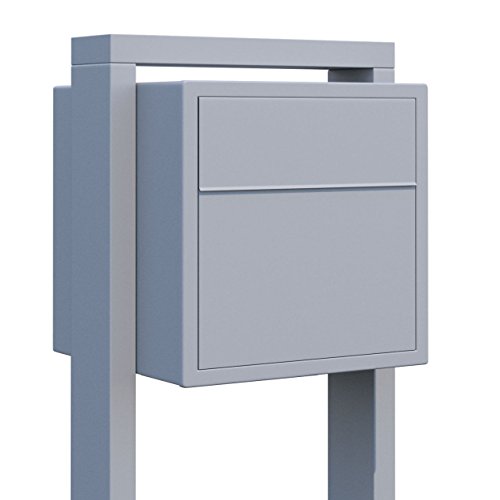 Standbriefkasten, Design Briefkasten Soprano Grau Metallic - Bravios von Bravios