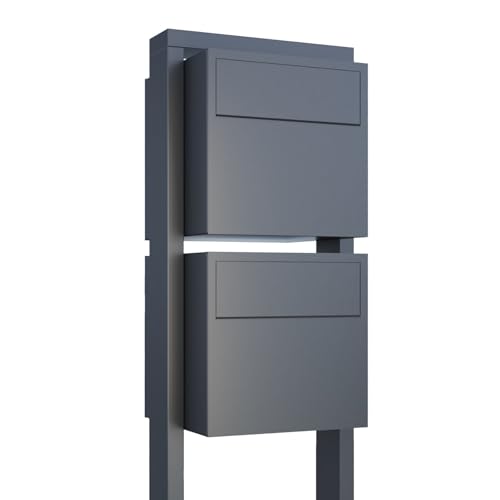 Standbriefkasten Lucera for Two in Anthrazit | rückseitige Entnahme von Bravios