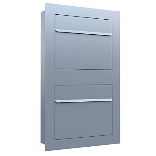 Unterputz Briefkasten - Einbaubriefkasten Sora for Two in Grau Metallic von Bravios