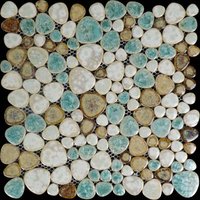 Porzellan Kieselstein Herzförmige Glasierte Keramik Mosaik Boden - Und Wandfliesen von Bravotti