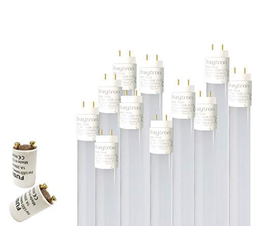 10x 120cm LED Röhre G13 T8 Leuchtstofföhre Tube / 18W Neutralweiß (4200K) 1750 Lumen 270° Abstrahlwinkel/inkl. Starter 10er Pack/milchweiße Abdeckung von Braytron