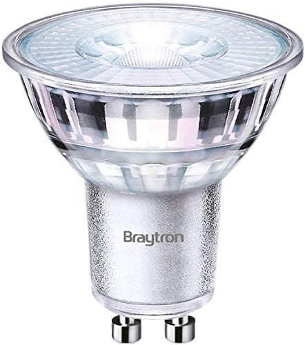 BRAYTRON Dimmable LED Bulb, 5.5w (50w Equivalent) GU10, 4000K(Natural White), 38°-Dimmable, CRI ≥80, GU10-Spot, CE Cerificated, (A+ Energy Class) von Braytron