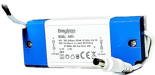 Braytron 40W LED-Treiber für Bürodeckenleuchte, Odenwalddecke, Rasterleuchte - Konstantstrom für 60x60cm, 62x62cm und 120x30cm LED-Panelleuchten - Eingangsspannung AC200-240V von Braytron